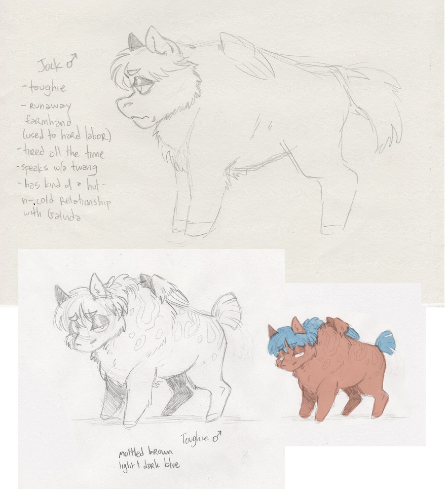 2022 blue_body blue_feathers blue_mane blue_tail brown_body brown_fur character_name concept_art digital_media_(artwork) english_text equid equine eyebrows feathered_wings feathers federalchemical1728 feral fluffy_pony fluffy_pony_(species) frown fur gender_symbol graphite_(artwork) half-closed_eyes handwritten_text hooves jock_(federalchemical1728) looking_at_viewer male male_symbol mammal mane mixed_media narrowed_eyes pegasus pencil_(artwork) simple_background sketch sketch_page solo standing symbol tail text traditional_media_(artwork) unguligrade white_background wings