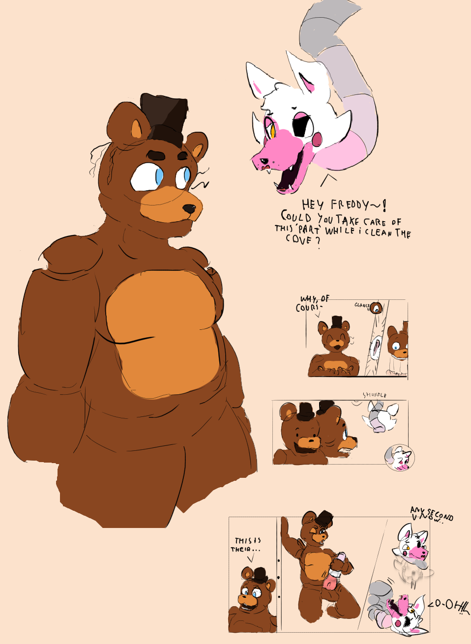 anthro balls bear brown_body canid canine clothing comic duo exposed_endoskeleton female five_nights_at_freddy's five_nights_at_freddy's_2 fox genitals hat headgear headwear hi_res lipstick machine makeup male male/female mammal mangle_(fnaf) masturbation mrluckey non-euclidean_sex penetrable_sex_toy robot scottgames serpentine sex sex_toy unusual_anatomy white_body withered_freddy_(fnaf)