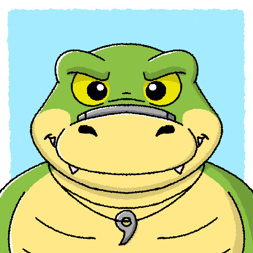 2023 alligator alligatorid anthro biped brok_(character) brok_the_investigator crocodilian cute_fangs escualoco green_body low_res portrait reptile scalie simple_background slightly_chubby solo