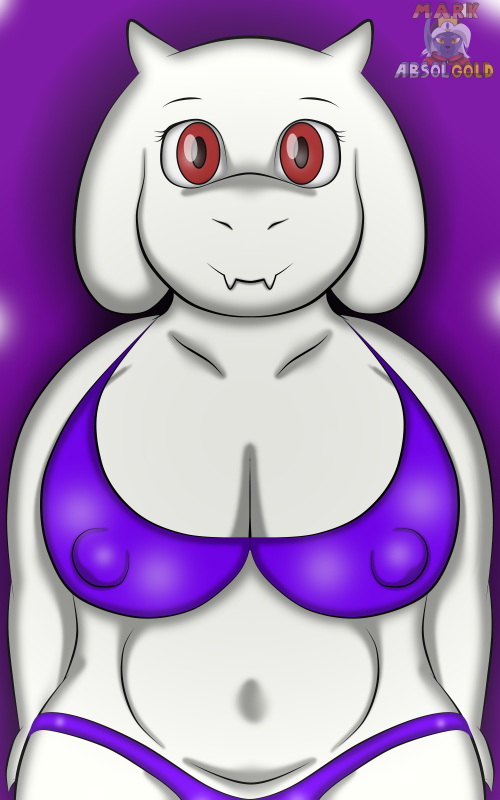 animal_humanoid anthro belly big_belly big_breasts big_butt bikini boss_monster bovid bovid_humanoid breasts butt caprine caprine_humanoid clothing female fur goat goat_ears goat_humanoid hair humanoid mammal mammal_humanoid markabsolgold mature_female monster purple_bikini purple_clothing purple_swimwear red_eyes solo swimwear toriel undertale undertale_(series) white_body white_fur white_hair