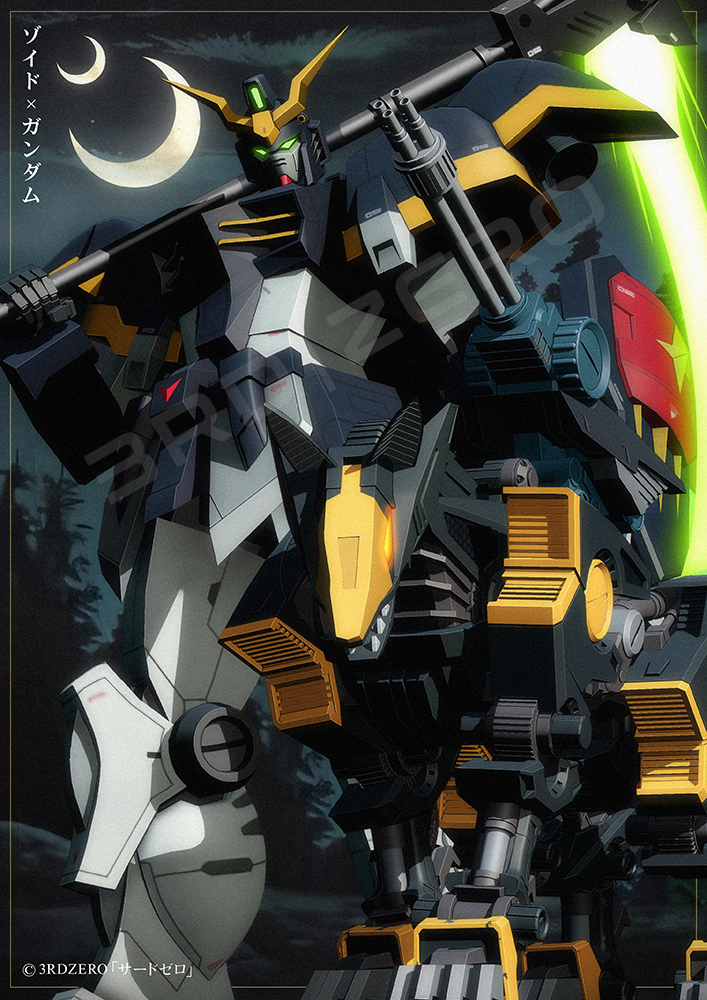 3rd|zero beam_scythe crescent_moon death_(entity) grim_reaper gundam gundam_deathscythe gundam_wing mecha moon moonlight non-web_source portrait robot self-upload shadow_fox shinigami zoids