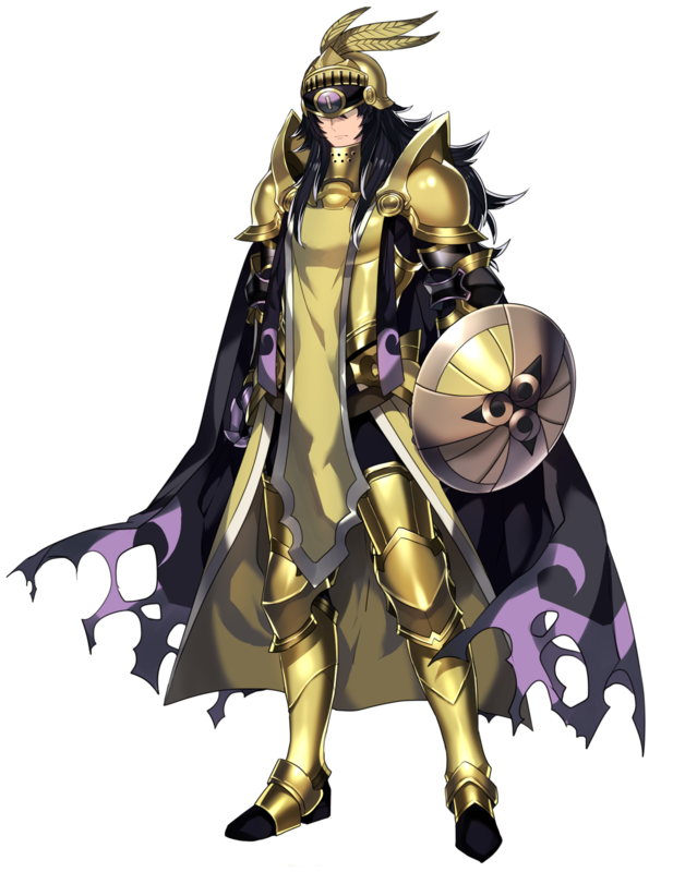 1boy aegislash armor black_hair cape closed_mouth feathers frown full_body greaves helmet holding holding_shield katagiri_hachigou legs_apart long_hair male_focus personification pokemon shield shoulder_armor simple_background solo standing torn_cape torn_clothes white_background