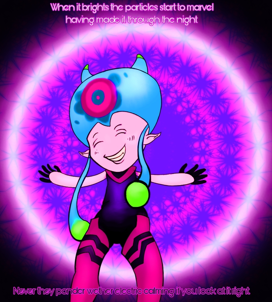 abstract_background animal_humanoid anthro background_shot bandai_namco blue_hair blush boots bright clothing cnidarian cnidarian_humanoid digimon digimon_(species) digimon_ghost_game digital_drawing_(artwork) digital_media_(artwork) digital_painting_(artwork) eyes_closed female footwear hair halo humanoid jellyfish jellyfish_humanoid jellymon jellymon_(ghost_game) lacasadelosdibujosua marine marine_humanoid medusozoan medusozoan_humanoid pink_body pseudo_hair sharp_teeth smile solo spread_arms surreal teeth tentacle_hair tentacles text toei_animation