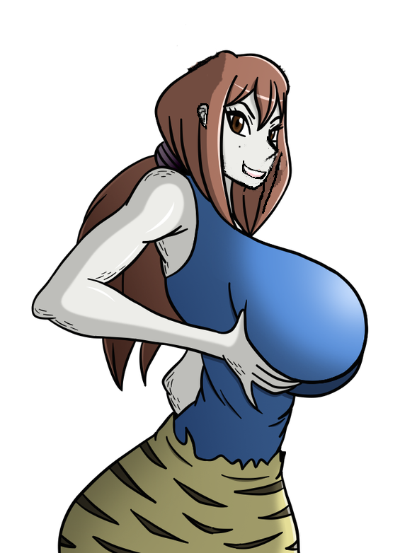 2021 alternate_species beauty_mark big_breasts blue_clothing blue_shirt blue_topwear bottomwear breast_grab breasts brown_eyes brown_hair character_request clothing colored colored_skin curvaceous curvy_female curvy_figure curvy_milf curvy_thighs fan_character female female_focus grey_body grey_fox_milf_(one_piece) grey_skin hair hand_on_breast holding_breast huge_breasts human humanized le_style_anon long_hair mammal mature_female miniskirt minkmen_(one_piece) one_piece shirt skirt smile solo thick_thighs third-party_edit topwear voluptuous voluptuous_female