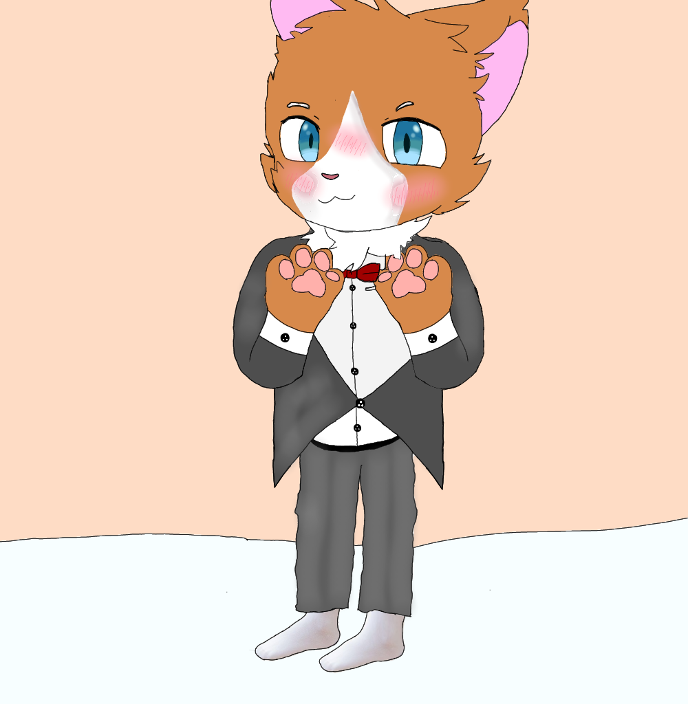 blue_eyes claw's clothing footwear fur furry furry_cat g-suit kittydee lovely male orange_body orange_fur sakura_school_simulator shuaiqi_students socks white_clothing white_footwear white_socks