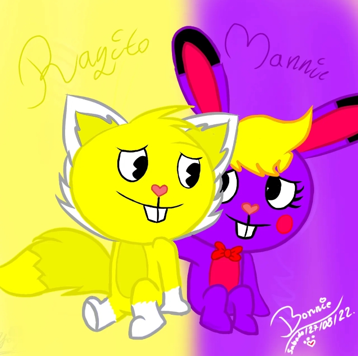 byll23 canid canine duo fan_character female fox happy_tree_friends lagomorph leporid male male/female mammal mannie rabbit rayito