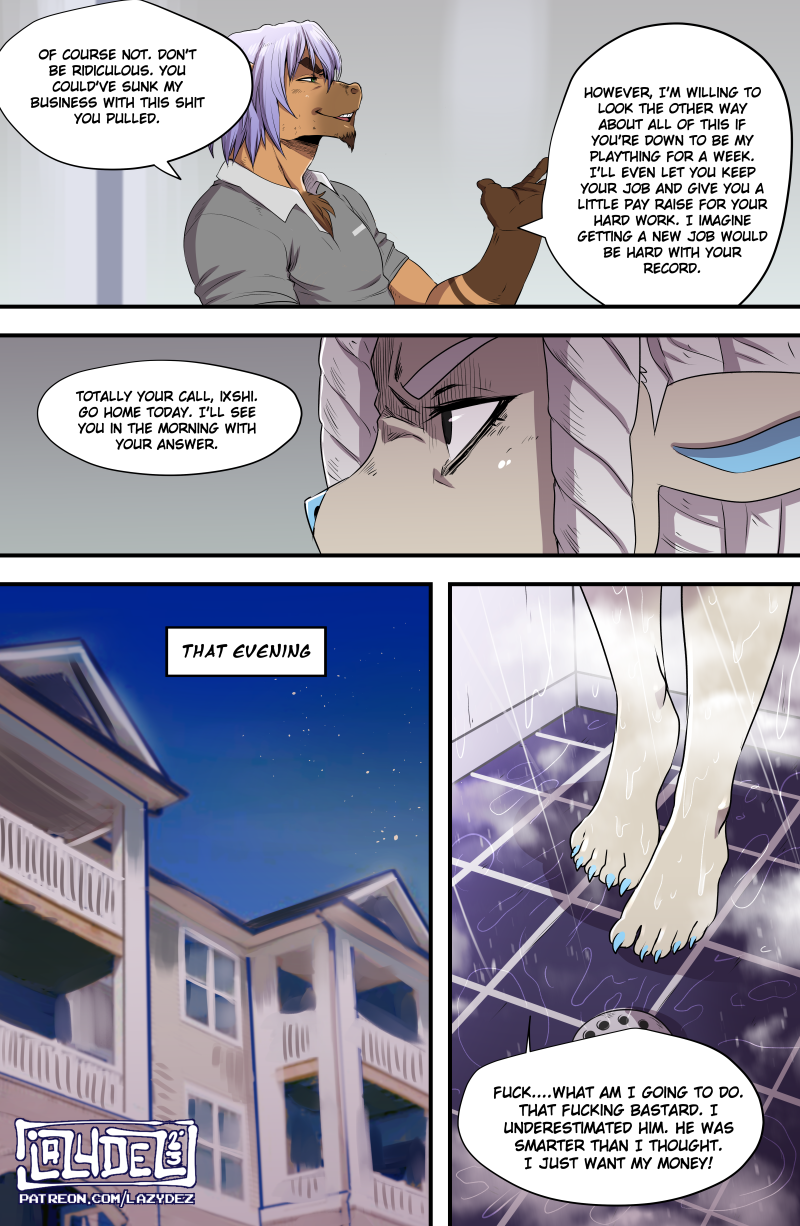 apartments comic doujinshi drama feet hi_res indulger's_curse ixshi lazydez paws shower suspense toes