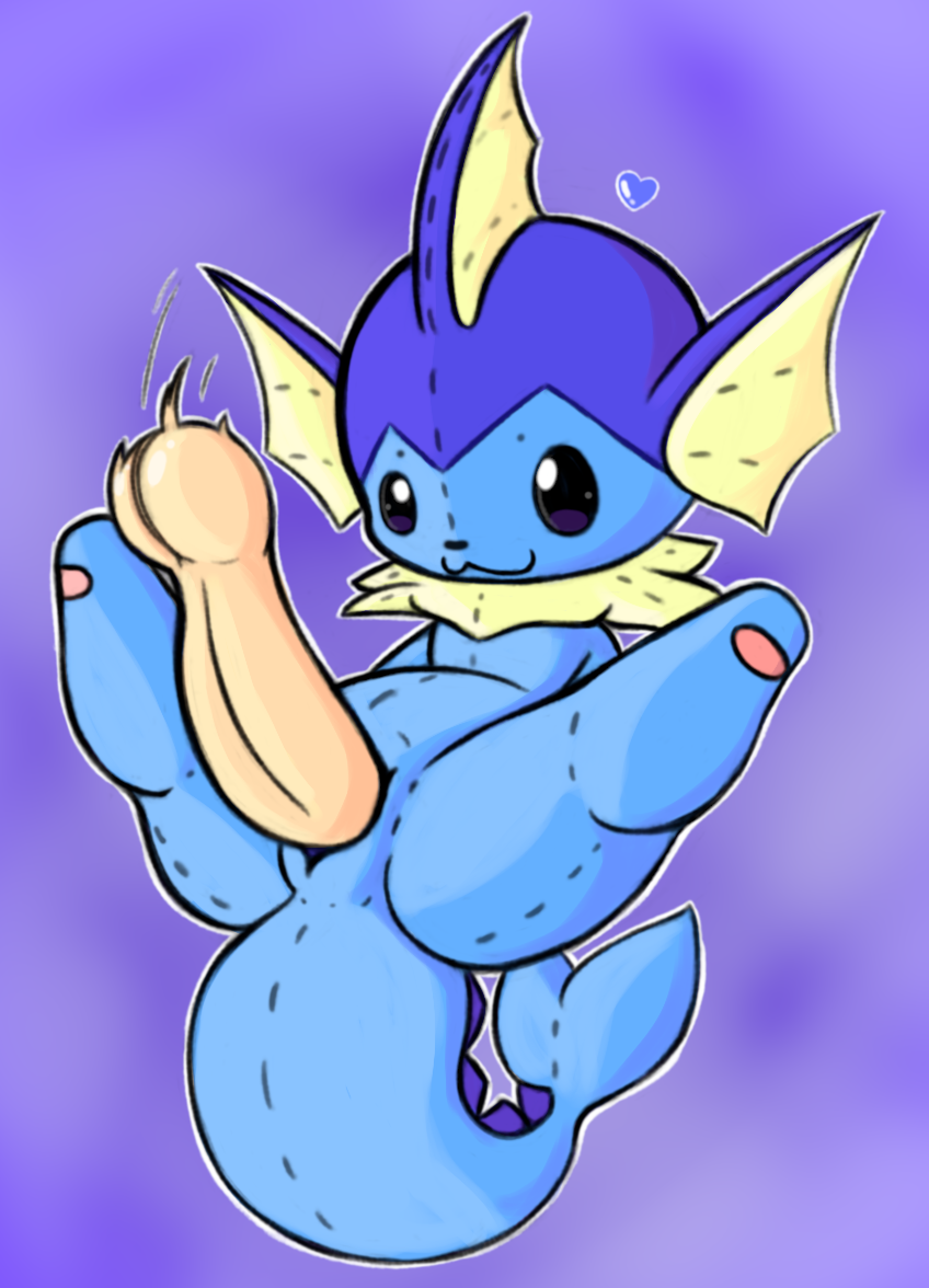 &lt;3 balls disembodied_penis dustyspaghetti eeveelution generation_1_pokemon genitals human inanimate_object male mammal nintendo penetration penile penis plushie plushophilia pokemon pokemon_(species) simple_background smile solo stitch_(sewing) vaporeon