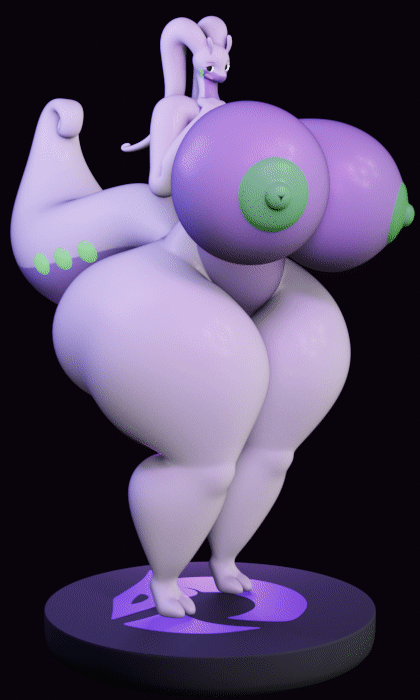 animated anthro barely_visible_genitalia barely_visible_pussy big_breasts big_butt blender_(software) blush breasts butt darkdraketom female generation_6_pokemon genitals goodra green_eyes green_nipples huge_breasts huge_butt multicolored_body navel nintendo nipples pokeball pokemon pokemon_(species) purple_body pussy simple_background small_waist solo thick_thighs turntable_(animation) two_tone_body wide_hips