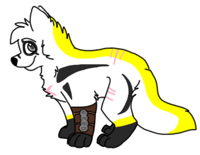 2012 alpha_channel ambiguous_gender armwear back_scar black_body black_fur black_nose bluekyokitty canid canine canis chest_scar clothing digital_drawing_(artwork) digital_media_(artwork) digitigrade feral flat_colors full-length_portrait fur grey_eyes head_tuft leg_scar looking_at_viewer low_res mammal paws pink_scar portrait scar sebdoggo simple_background solo standing tail transparent_background tuft white_body white_fur wolf x_scar yellow_body yellow_fur