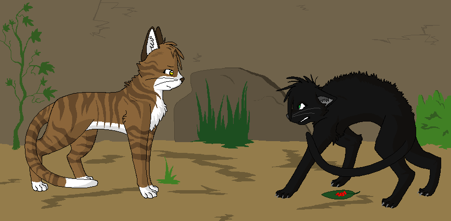 2010 ambiguous_gender angry arched_back berry black_body black_fur black_whiskers bluekyokitty brown_body brown_fur brown_nose cel_shading claws claws_out clenched_teeth daughter_(lore) day detailed_background digital_drawing_(artwork) digital_media_(artwork) digitigrade domestic_cat duo eyebrows felid feline felis female_(lore) feral food fruit fur grass grey_claws grey_inner_ear grey_inner_ear_fluff grey_nose head_tuft hollyleaf_(warriors) inner_ear_fluff leaf leafpool_(warriors) mammal mother_(lore) mother_and_child_(lore) mother_and_daughter_(lore) narrowed_eyes outside parent_(lore) parent_and_child_(lore) parent_and_daughter_(lore) plant sebdoggo shaded standing striped_body striped_fur stripes tabby_cat tail teeth tuft warriors_(cats) whiskers white_body white_fur white_inner_ear white_inner_ear_fluff white_whiskers