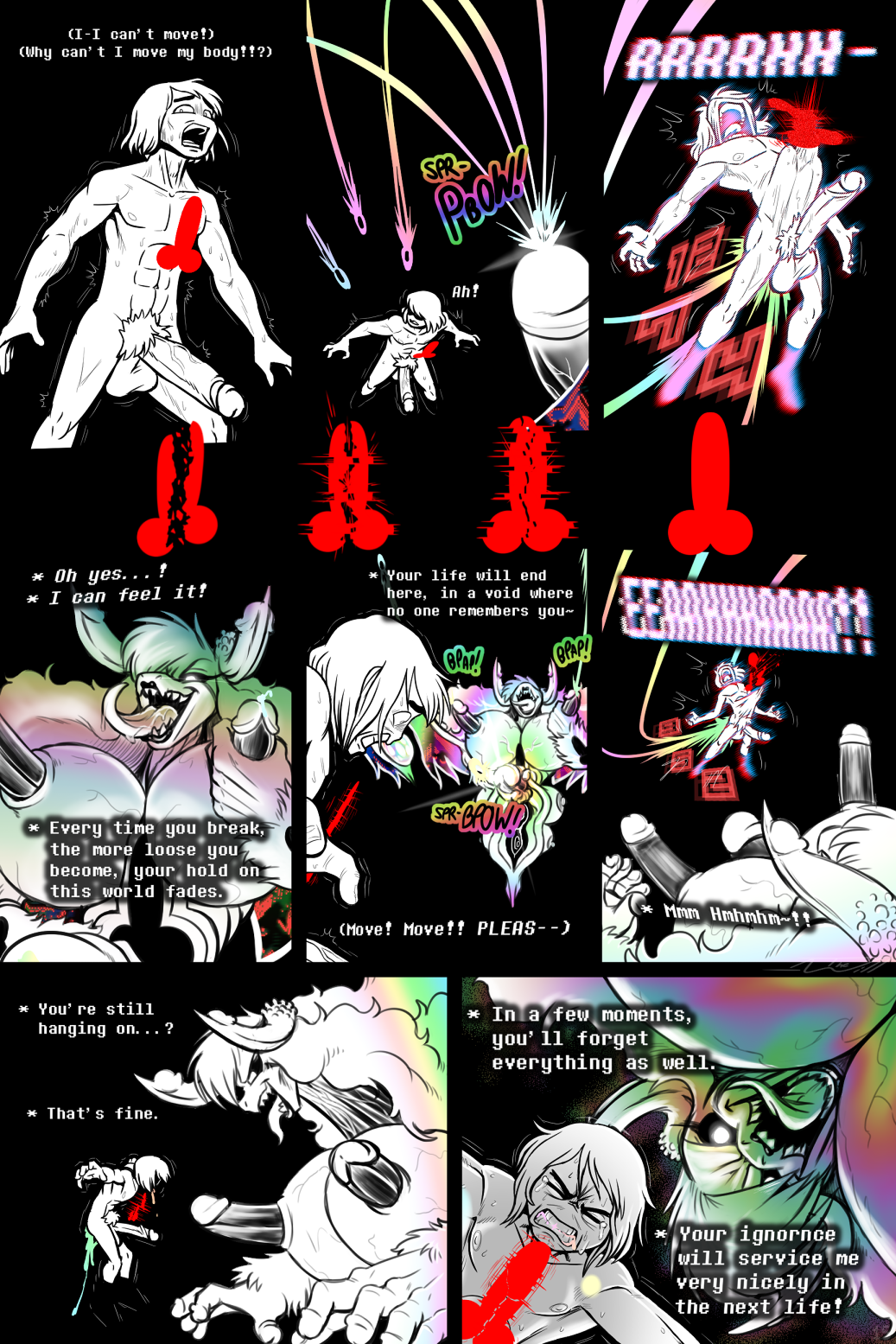abdominal_bulge alternate_universe anal anal_penetration angel_derear anthro asriel_dreemurr_(god_form) big_breasts big_penis black_background bodily_fluids boss_monster bovid breasts caprine chromatic_aberration clothing colored_cum comic crossgender cum cum_from_mouth cum_in_ass cum_in_mouth cum_inside damage_numbers deep_penetration dicknipples duo floating footwear footwear_only forced frisk_(undertale) frisky_(under(her)tail) genital_fluids genitals glowing glowing_eyes goat hair herm hi_res huge_penis human intersex intersex/male long_hair long_tongue male mammal mostly_nude ovaries paralyzed penetration penis penis_fingers penis_horn projectile pseudo_horn pubes rainbow rainbow_cum sharp_teeth shoes shoes_only simple_background size_difference stroking_penis sweat tears teeth text thewill tongue under(her)tail undertale undertale_(series) unusual_anatomy unusual_bodily_fluids unusual_cum unusual_genital_fluids unusual_genitalia_placement unusual_penis_placement vein what_has_magic_done where_is_your_god_now wings