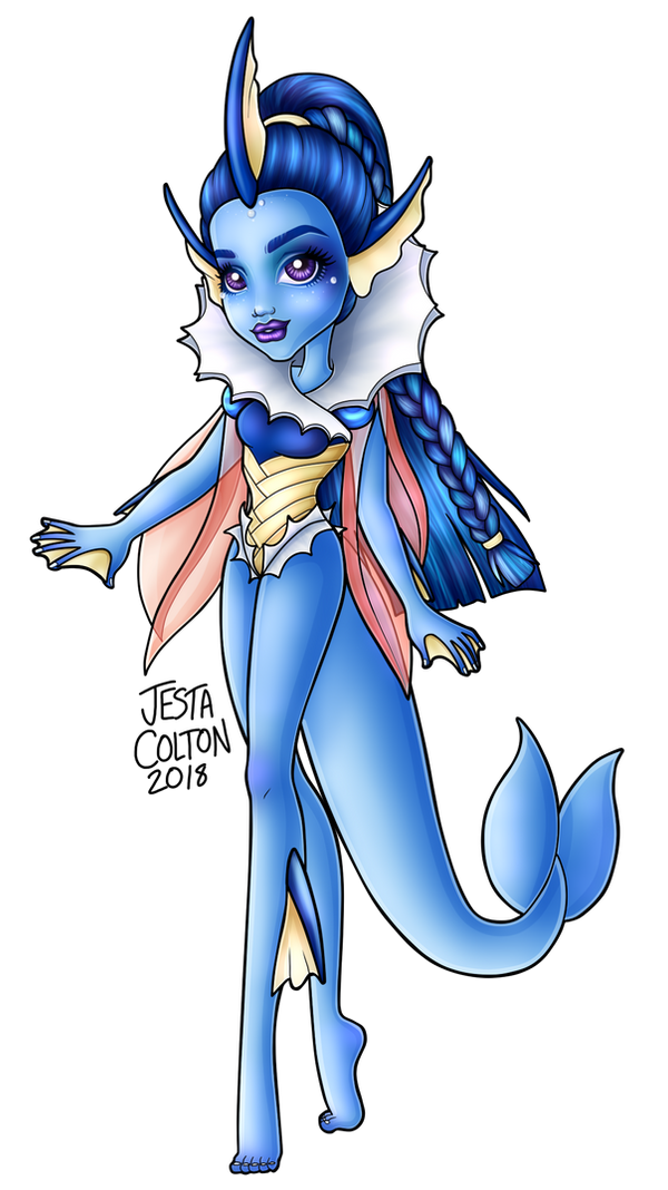 barefoot clothed clothing dollightful_(copyright) ear_fins eeveelution feet female fin fully_clothed generation_1_pokemon head_fin humanoid jestacolton nintendo one-piece_swimsuit pokemon pokemon_(species) pokemon_humanoid smile solo swimwear tail tail_fin tiptoes vaporeon vaporeon_(dollightful)