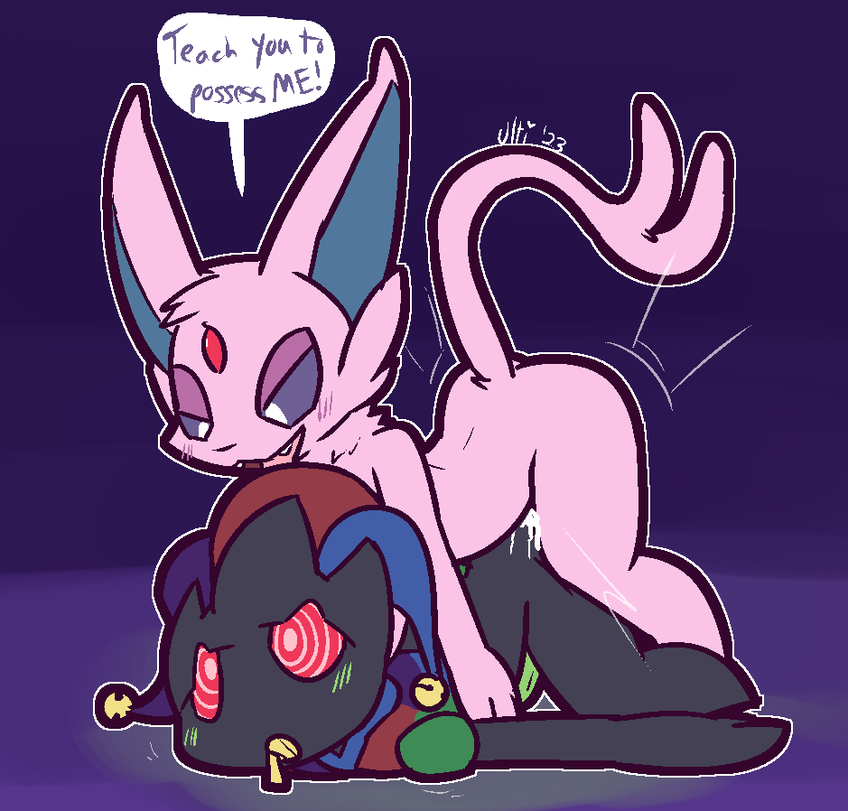 2023 banette bestiality blue_clothing blue_hat blue_headwear blue_inner_ear blue_shirt blue_topwear blush bodily_fluids canid clothing cum cute_fangs dialogue doggystyle dominant dominant_feral dominant_male duo eeveelution english_text erection espeon feral feral_penetrating feral_penetrating_humanoid fool's_hat forked_tail from_behind_position fur generation_2_pokemon generation_3_pokemon genital_fluids genitals green_clothing green_penis green_shirt green_topwear hat headgear headwear humanoid humanoid_on_feral humanoid_penetrated hypnosis interspecies looking_at_another looking_down male male/male male_penetrated male_penetrating male_penetrating_male mammal mind_control motion_lines nintendo open_mouth penetration penis pink_body pink_fur pokemon pokemon_(species) purple_clothing purple_hat purple_headwear purple_sclera purple_shirt purple_topwear red_clothing red_eyes red_hat red_headwear red_shirt red_topwear revenge revenge_sex sex shirt smile smirk speech_bubble spiral_eyes submissive submissive_humanoid submissive_male tail text thrusting topwear ultilix unusual_anatomy unusual_tail white_eyes zipper