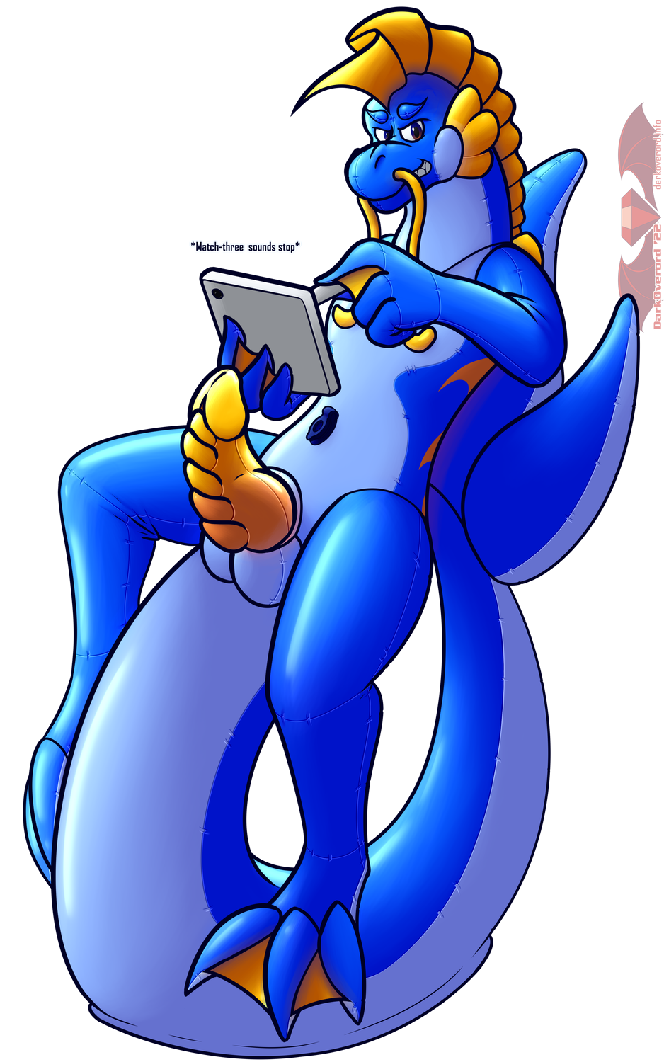 &gt;:d 2022 3_toes 4_fingers air_valve alpha_channel animate_inanimate anthro balancing_on_tail barbel_(anatomy) big_tail blue_body blue_eyes cheek_frill darkoverord digital_media_(artwork) dragon eastern_dragon english_text erection feet fingers flesh_whiskers frill_(anatomy) genitals grey_pupils handles head_crest head_frill hi_res holding_object holding_tablet inflatable leaning_on_self living_inflatable looking_at_viewer male markings membrane_(anatomy) nude orange_markings penis pool_toy pupils rigel_(darkoverord) simple_background smile solo spade_tail spiked_penis spikes spikes_(anatomy) spread_toes tablet_computer tablet_pen tail text toes transparent_background webbed_feet yellow_membrane