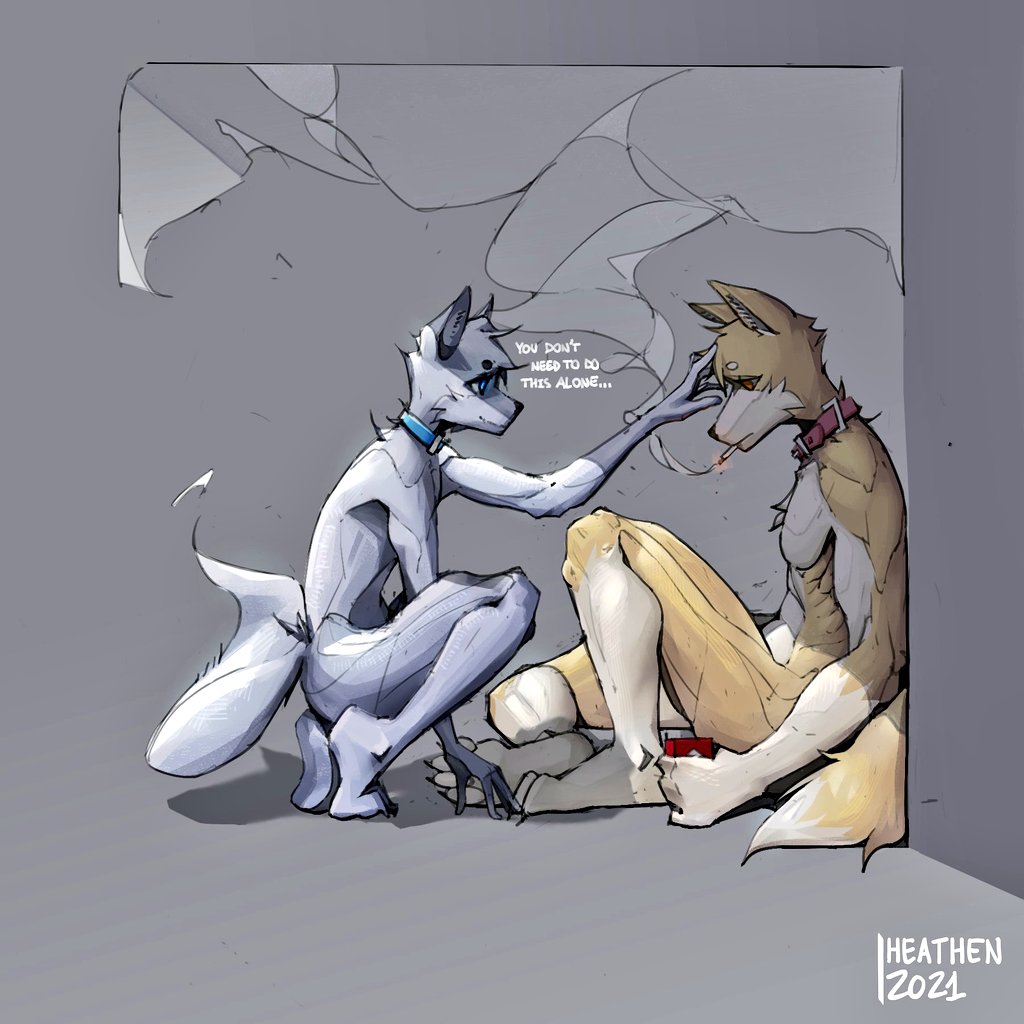 1:1 abs anthro biceps bloom blue_collar blue_eyes bright_light canid canine canis chainsawoof(heathen) cheek_tuft cigarette collar collarbone digital_drawing_(artwork) digital_media_(artwork) digital_painting_(artwork) domestic_dog duo eyelashes facial_tuft fluffy fur gesture girly glistening glistening_body glowing glowing_eyes hair high_contrast humanoid_hands male mammal muscular muscular_anthro muscular_male muscular_thighs narrowed_eyes neckwear painting_(artwork) pecs red_collar shiba_inu simple_background smile smoke smoking spirit spitz tail tail_motion tailwag text traditional_media_(artwork) triceps tuft white_body white_fur white_hair yellow_body yellow_eyes yellow_fur