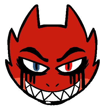 anthro dorian_(bds_charmeleon) grin heterochromia horn icon kobold looking_at_viewer low_res male red_body red_scales scales scalie sharp_teeth smile solo teeth vdisco