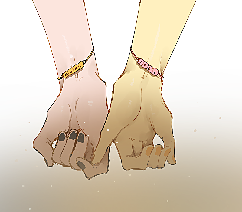 2girls black_nails bracelet caos close-up fingernails fingers hand_focus holding holding_hands hololive hololive_english interlocked_fingers jewelry mori_calliope multiple_girls nail_polish out_of_frame simple_background takanashi_kiara virtual_youtuber white_background yuri