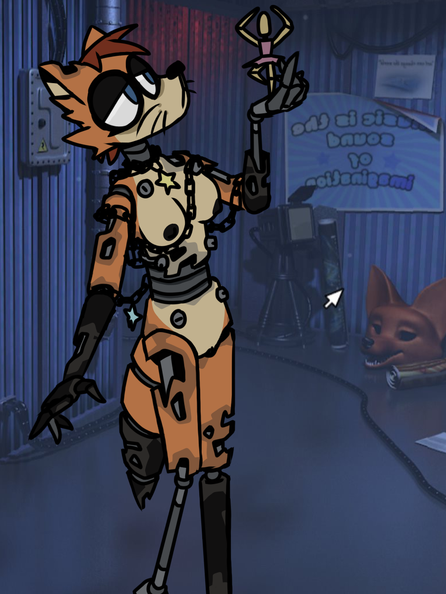 animatronic anthro breasts canid canine casual_nudity chain chain_necklace doll endless_inside exposed_endoskeleton female fox genitals hi_res jewelry machine mammal mannequin mirya_(endless_inside) necklace photo_background photography_(artwork) pseudo_hair pussy robot sevens_artchive solo tail whiskers