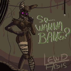 1:1 animated anthro areola bandage big_breasts black_sclera bouncing_breasts breasts brown_areola brown_background brown_body brown_fur brown_nipples brown_pubes burntrap_(fnaf) crossgender dialogue digital_media_(artwork) female five_nights_at_freddy's five_nights_at_freddy's:_security_breach fur genitals glowing glowing_eyes hand_on_hip head_tuft inviting_to_sex lagomorph leporid lewdabis looking_at_viewer low_res mammal nipples pixel_(artwork) pixel_animation pubes purple_eyes pussy rabbit scar scottgames seam_(sewing) short_playtime simple_background solo sparkles steel_wool_studios stitch_(sewing) talking_to_viewer thick_thighs thumbnail tuft wide_hips