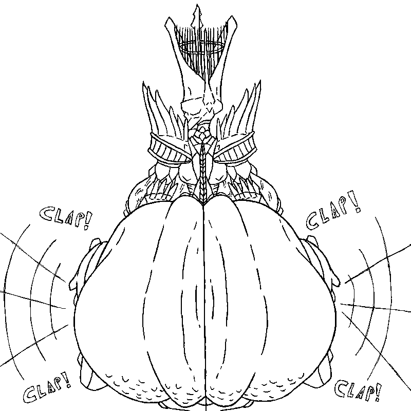 alien alien_humanoid armor ass_clapping big_butt breasts bungie butt butt_focus cellulite destiny_(video_game) destiny_2 exoskeleton female hive_(destiny) humanoid jiggling_butt not_furry nude onomatopoeia plamzdoom rear_view savathun_(destiny) solo sound_effects text