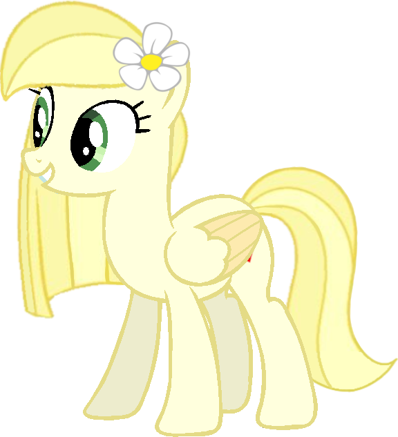 blonde_mane daisy_(disambiguation) daisy_heart equid equine fan_character female friendship_is_magic green_eyes hasbro horse mammal mane my_little_pony pegasus pony smile solo tail tank_legendary_man wings yellow_body yellow_tail