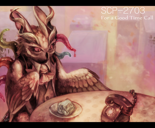 100:83 2015 2_horns 5_tentacles amamidori anthro avian back_tentacles beak bird black_phone blue_tentacles bovid bovid_horn brown_body brown_feathers bubo_(genus) caprine caprine_horn chair chimera clothed clothing detailed_background digital_media_(artwork) digital_painting_(artwork) english_text eurasian_eagle-owl feathered_wings feathers female furniture goat_horn horn lagomorph leporid looking_down low_res mammal neckwear on_chair orange_tentacles owl phone pink_tentacles plate pupils rabbit_ears red_sclera red_tentacles restricted_palette rotary_phone scp-2703-1 scp_foundation signature sitting sitting_on_chair sleeveless sleeveless_jacket slit_pupils solo spiral_horn table tablecloth tentacles text translation_check true_owl white_text winged_arms wings yellow_tentacles