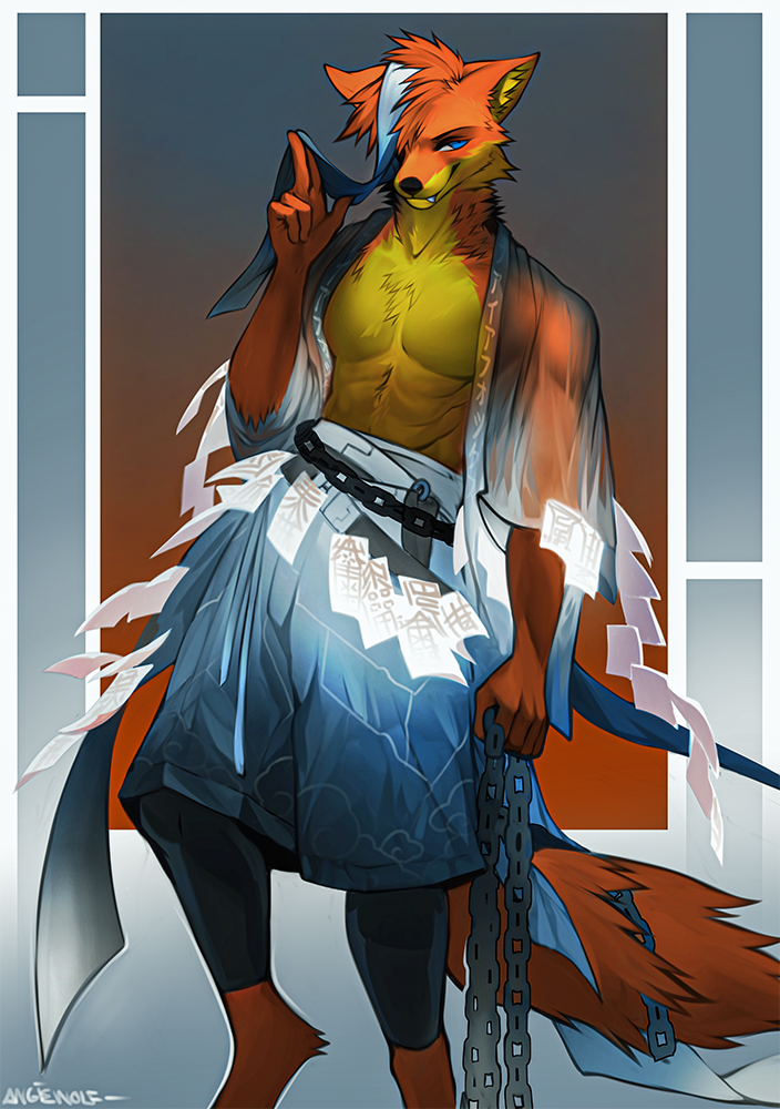 2023 5_fingers angiewolf anthro brown_body brown_fur canid canine clothed clothing digital_media_(artwork) fingers fox fur male mammal smile solo