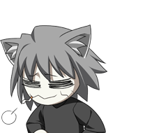 :3 animal_humanoid black_clothing black_topwear cat_humanoid chibi cigarette cigarette_in_mouth clothing eyes_closed felid felid_humanoid feline feline_humanoid grey_hair hair humanoid inner_ear_fluff looking_down low_res male mammal mammal_humanoid mouth_closed neco-arc_chaos neco_spirit object_in_mouth official_art scar shaded short_hair sigh simple_shading smug_face solo takashi_takeuchi thumbnail topwear tuft