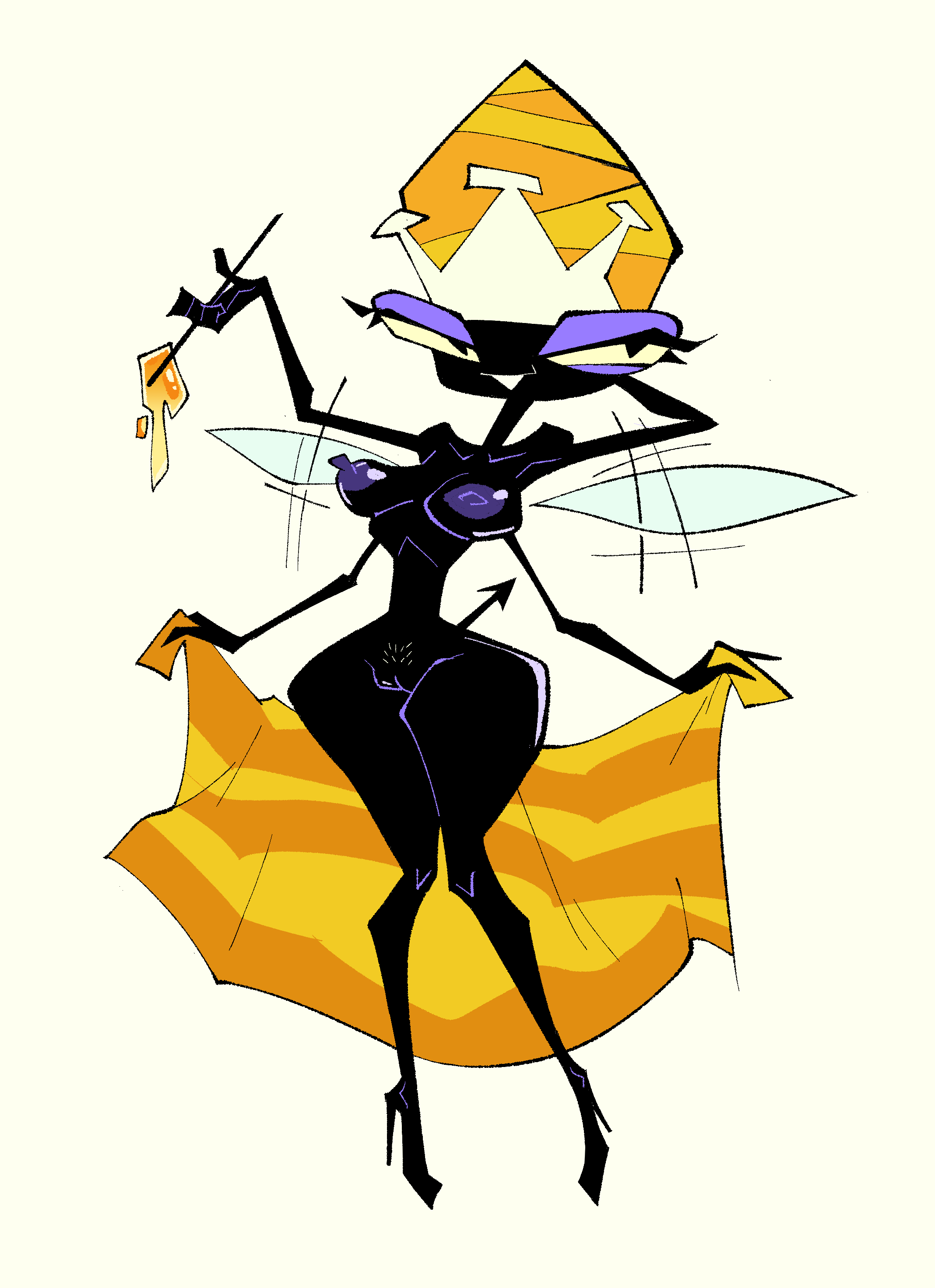 absurd_res anthro arthropod bee breasts genitals hanna-barbera herny hi_res hymenopteran insect nipples nude pussy queen_bea secret_squirrel_show