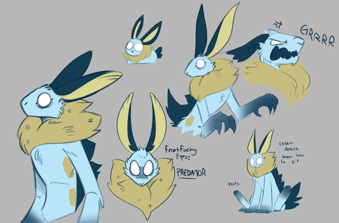 alternate_species angry anthro blue_body blue_fur bug_fables dooblebugs english_text fur grey_background lagomorph leif_(bug_fables) leporid long_ears looking_at_viewer male mammal moonsprout_games multiple_images nude rabbit ruff scut_tail short_tail simple_background sitting sketch_page slim slim_anthro slim_male snout solo standing tail text white_eyes