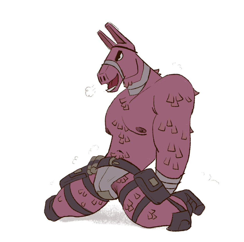 abs animate_inanimate anthro balls bandage bandaged_arm bandaged_neck barely_visible_genitalia belt black_eyebrows bulge camelid chest_tuft clothing cseed ears_up epic_games eye_patch eyebrows eyewear floor fortnite fur genitals jockstrap knee_pads kneeling legband living_pinata llama looking_up lt._john_llama male mammal navel nipples open_mouth pecs pinata pink_body pink_fur pink_nipples presenting simple_background solo steamy_breath tactical_gear teeth tongue tuft tufted_fur underwear white_background wool_(fur)