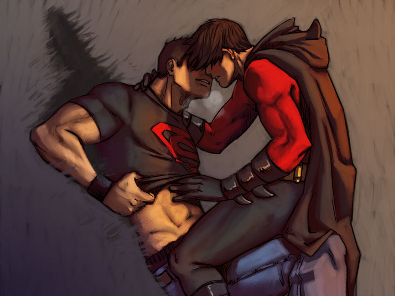 2boys abs bad_id bad_tumblr_id bara biceps black_bodysuit black_shirt blush bodysuit breath clothes_lift cris_art dc_comics feeling_muscles feet_out_of_frame from_side groin hair_over_eyes hand_on_another's_stomach imminent_kiss lifted_by_self male_focus multiple_boys muscular muscular_male pectorals red_bodysuit red_robin shirt shirt_lift short_hair sideburns stomach straddling superboy superman_logo t-shirt thick_thighs thighs tight_clothes tight_shirt undressing upright_straddle yaoi
