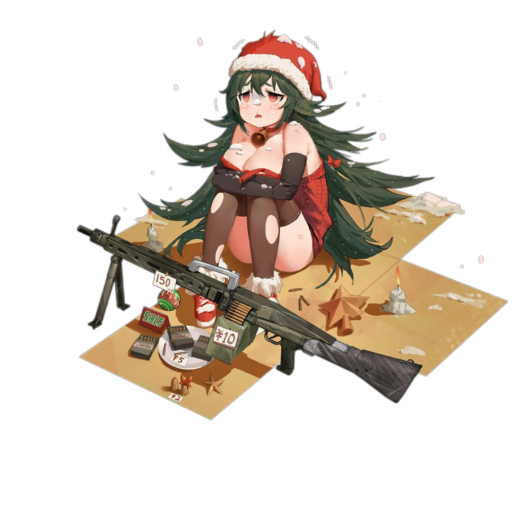 1girl ameli_(girls'_frontline) ameli_(little_gift_tree)_(girls'_frontline) ammunition_box bare_shoulders bell belt_feed black_gloves blush_stickers boots bow box breasts brown_thighhighs bullet candle cardboard_box cetme_ameli choker christmas christmas_ornaments christmas_star cleavage cold colored_shoe_soles convenient_leg crossed_bangs crying crying_with_eyes_open detached_sleeves elbow_gloves empty_eyes full_body fur-trimmed_boots fur_trim girls'_frontline gloves green_hair hair_bow hat hugging_own_legs large_breasts light_frown lit_candle long_hair neck_bell official_alternate_costume official_art parted_lips price_tag red_bow red_choker red_eyes red_footwear red_sweater sale santa_hat simple_background sitting skindentation sleeveless sleeveless_sweater snow snow_on_body snow_on_face solo star_(symbol) star_ornament sweater tears thighhighs torn_clothes torn_hat transparent_background trembling very_long_hair waterkuma