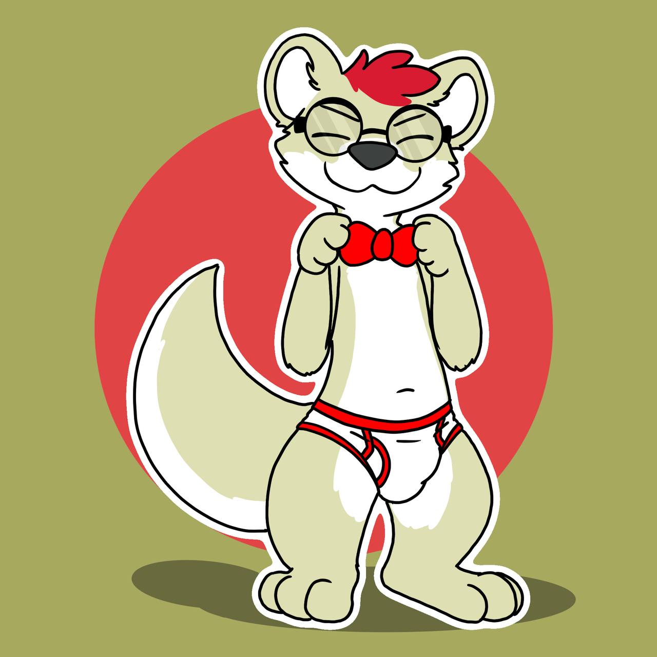 1:1 aka_the_otter anthro big_tail bow_tie briefs clothing colored_seam_underwear eyes_closed eyewear eyewear_on_head fur glasses glasses_on_head hair hi_res looking_at_viewer male mammal mouth_closed multicolored_body mustelid nerd paws red_hair red_seam_briefs red_seam_underwear round_ears round_glasses simple_background smile smiling_at_viewer smug smug_face solo tail tan_body tan_fur tighty_whities two_tone_body underwear walter_the_mix white_body white_briefs white_clothing white_fur white_underwear