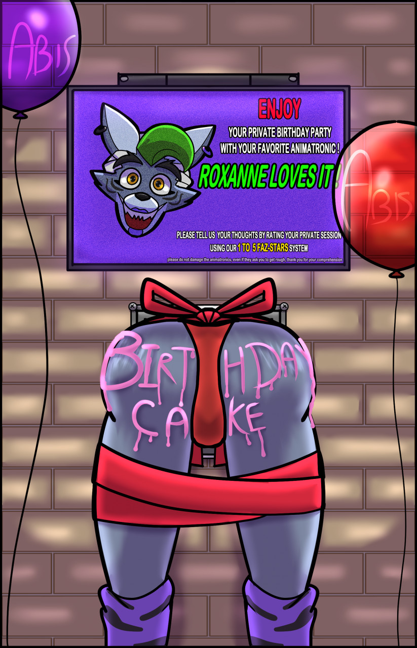 anthro balloon big_butt brick_background brick_wall butt canid canine canis cheek_tuft clothing ear_piercing ear_ring facial_markings facial_tuft female five_nights_at_freddy's five_nights_at_freddy's:_security_breach fur gift_bow green_highlights grey_body grey_fur hair head_markings hi_res highlights_(coloring) inflatable legwear lewdabis lipstick looking_at_viewer makeup mammal markings open_mouth panties pattern_clothing pattern_legwear piercing purple_clothing purple_legwear purple_lipstick red_clothing red_panties red_underwear ring_piercing roxanne_wolf_(fnaf) scottgames solo steel_wool_studios stuck text thick_thighs through_wall tuft underwear wall_(structure) white_hair wide_hips wolf writing_on_butt yellow_eyes