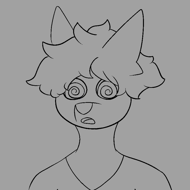 1:1 2023 anthro bottomless bust_portrait canid canine canis clothed clothing digital_media_(artwork) domestic_dog fur hair hypnosis line_art male mammal messy_hair mind_control open_mouth portrait rejines shirt shirt_only simple_background simple_eyes solo toony topwear topwear_only