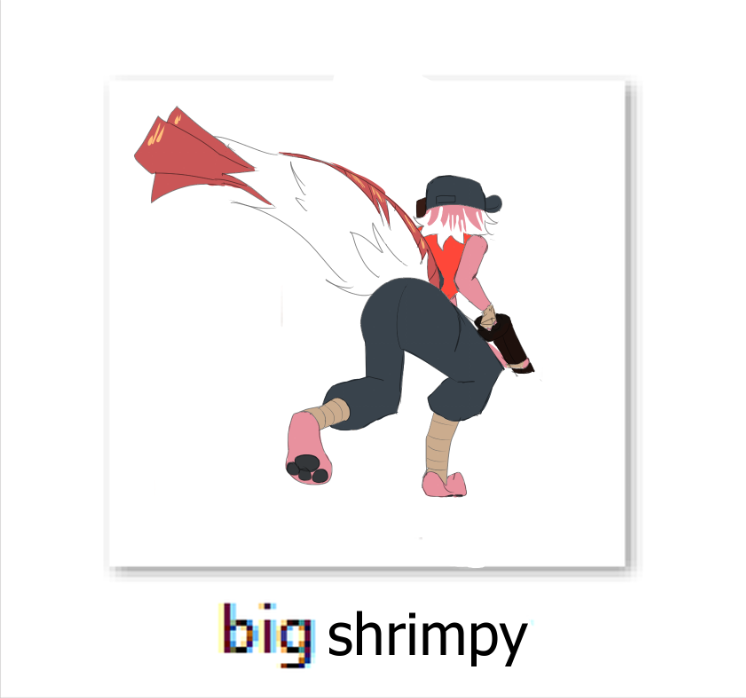 anthro arthropod baggy_clothing baggy_pants beebreal big_butt big_slappy big_tail bottomwear butt clothing crustacean domestic_cat felid feline felis fluffy fluffy_tail gun hair hand_wraps hat headgear headwear humor hybrid leg_wraps male mammal marine meme pink_hair ranged_weapon running scattergun scout_(team_fortress_2) shorts shotgun shrimp solo spip_(beebreal) tail team_fortress_2 valve weapon white_hair wraps