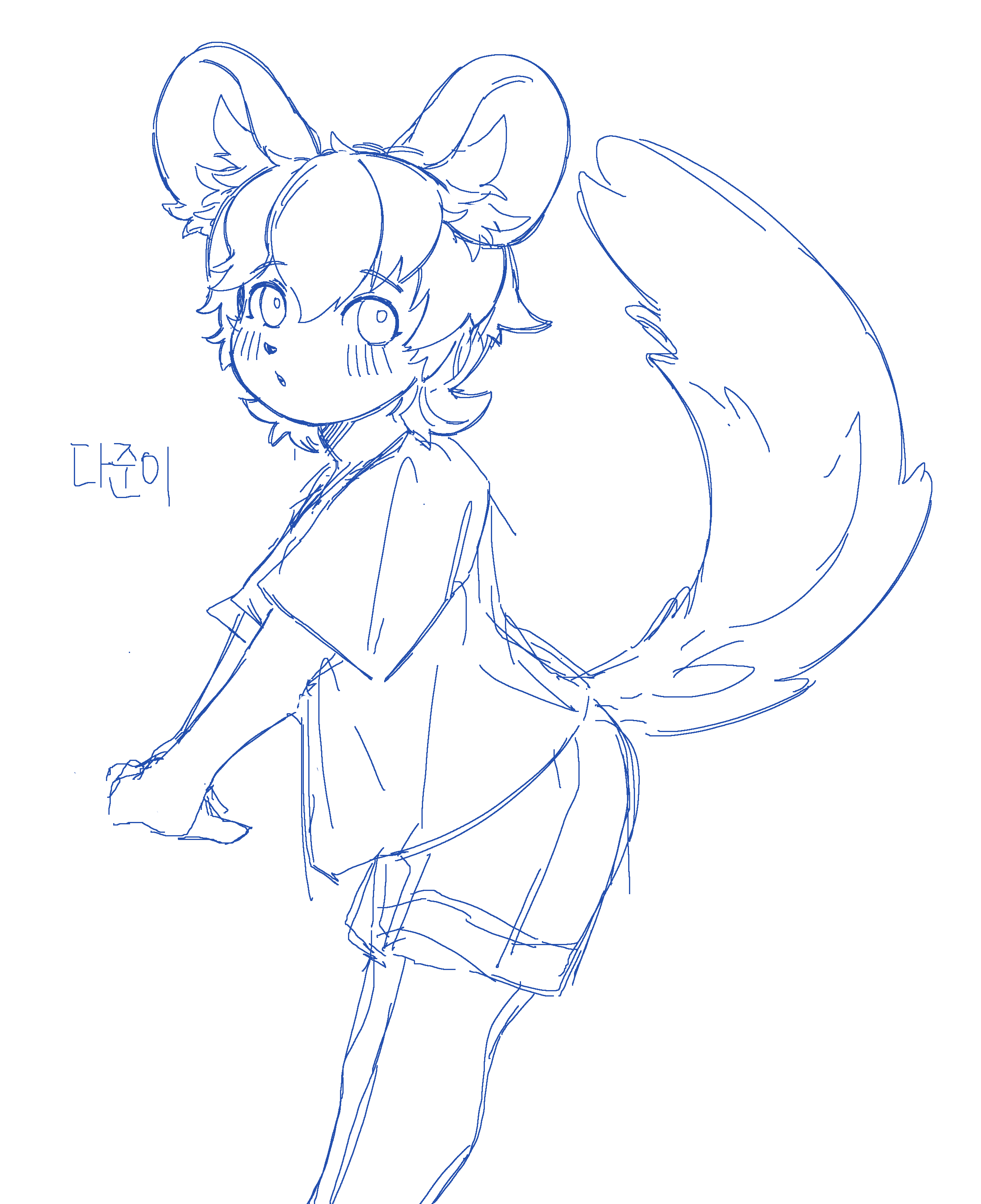 absurd_res anthro baggy_clothing baggy_topwear big_ears blush bottomwear clasped_hands clothed clothing girly hi_res inner_ear_fluff looking_at_viewer male mammal noruru3737 rodent sciurid shorts simple_background sketch solo tail tail_tuft topwear tree_squirrel tuft