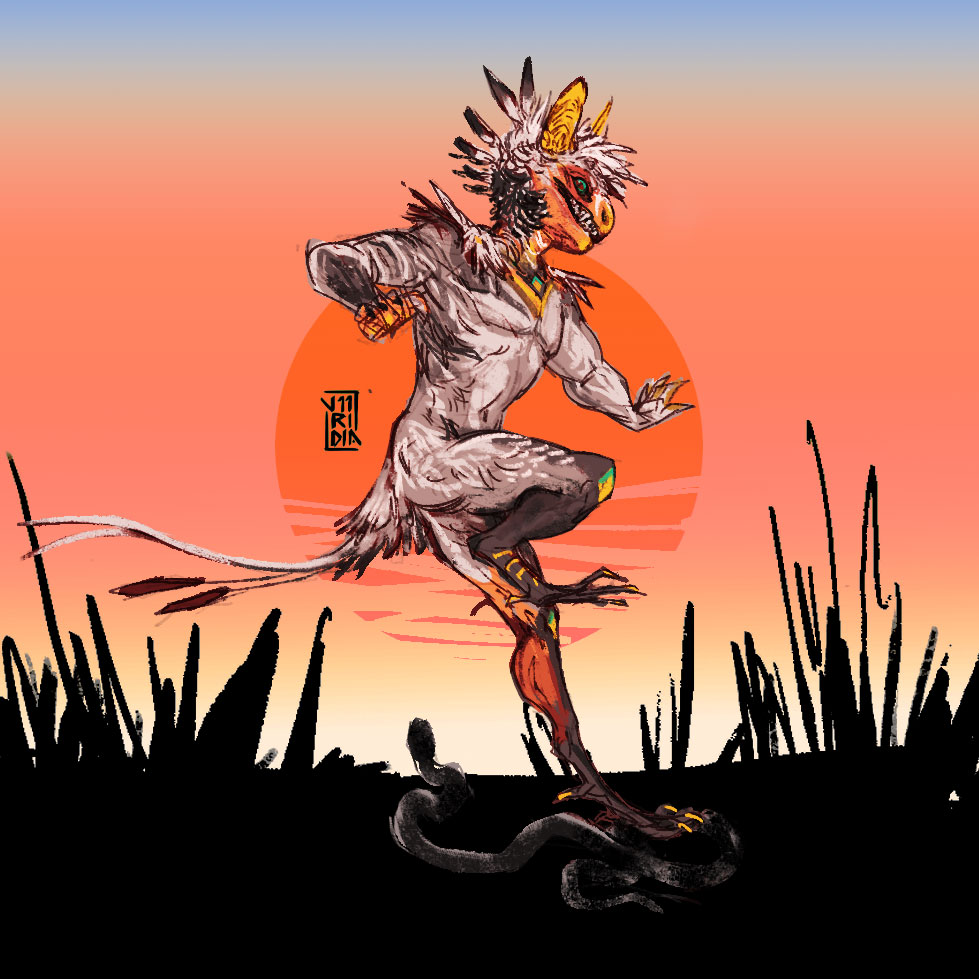 accipitriform anthro artfight artfight2023 avian bird furry grem grem2 secretary_bird