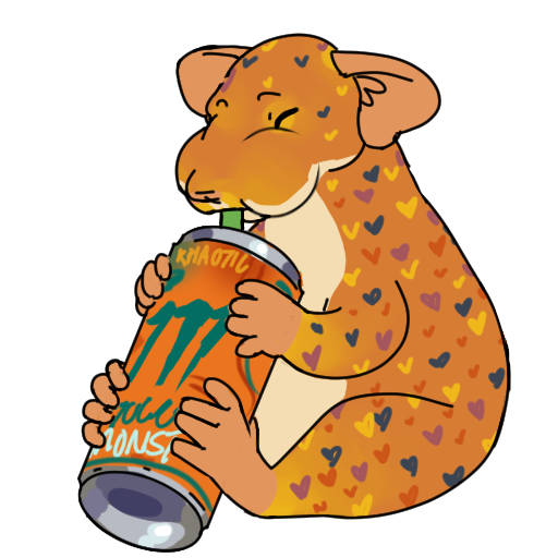 &lt;3 feral fur male mammal monster_energy murid murine orange_body orange_fur rat rodent slurping solo telegram_sticker thehuskydragon