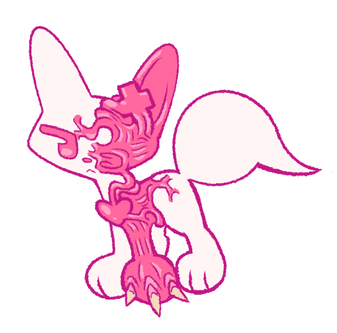 &lt;3 ambiguous_gender canid canine feral fox gore labbit1337 mammal pink_flesh simple_background solo tan_body white_background