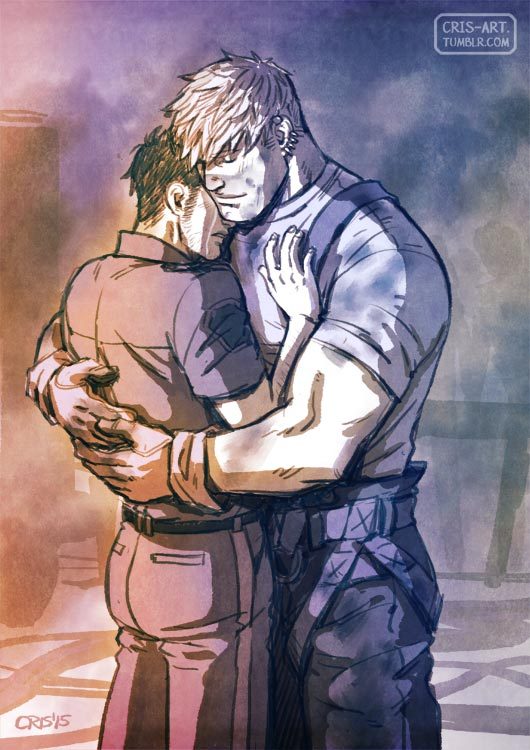 2boys alternate_costume bad_id bad_tumblr_id bara black_hair blonde_hair couple cris_art denim dirty dirty_face feet_out_of_frame from_side gloves hand_on_another's_chest hug hulkling jeans light_smile long_sideburns male_focus marvel multiple_boys pants short_hair short_sleeves sideburns sideburns_stubble sparse_stubble standing tears thick_eyebrows toned toned_male wiccan yaoi