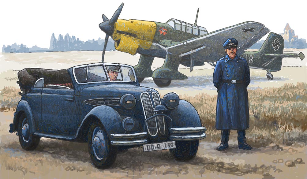 2boys aircraft airplane balkenkreuz bmw bomber car commentary_request cross fighter_jet german_army hat jet ju_87 military military_hat military_uniform military_vehicle motor_vehicle multiple_boys nazi original smile swastika uniform vehicle_focus world_war_ii yaruz