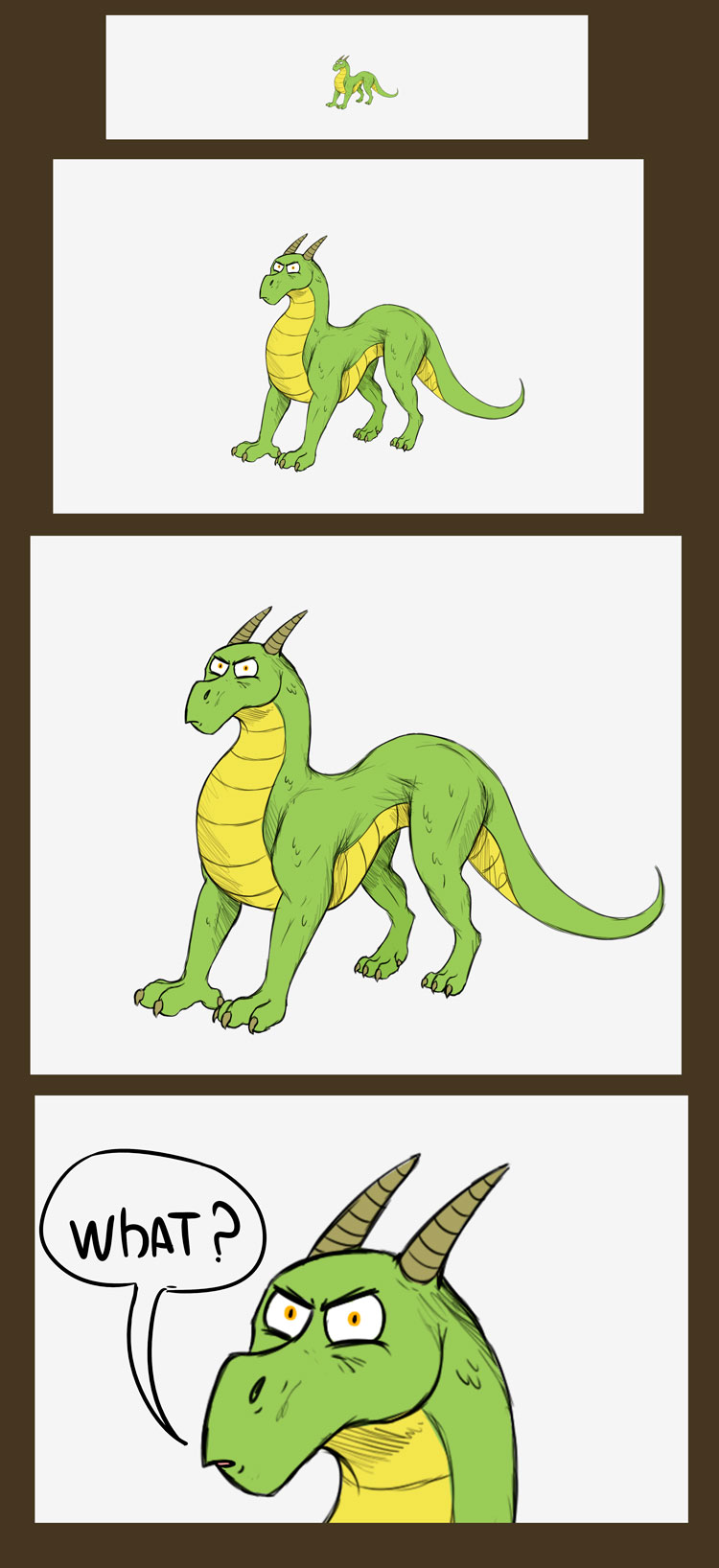 angry close-up comic dragon feral glaring green_body green_scales hi_res horn looking_at_viewer male scales side_view solo thatgryphonguy wingless_dragon yellow_body yellow_eyes yellow_scales