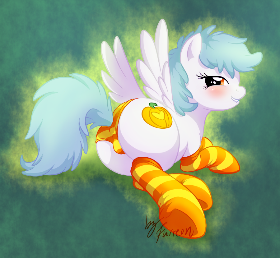 2013 big_butt bite biting_lip blush bottomwear butt clothing cutie_mark digital_drawing_(artwork) digital_media_(artwork) equid equine fan_character female feral footwear furreon hasbro legwear looking_at_viewer lying mammal my_little_pony narrowed_eyes on_side orange_clothing orange_eyes orange_panties orange_underwear panties pattern_bottomwear pattern_clothing pattern_footwear pattern_legwear pattern_panties pattern_socks pattern_underwear pegasus raised_wings signature socks solo solo_focus striped_bottomwear striped_clothing striped_footwear striped_panties striped_socks striped_underwear stripes thick_thighs thigh_highs underwear white_body wings