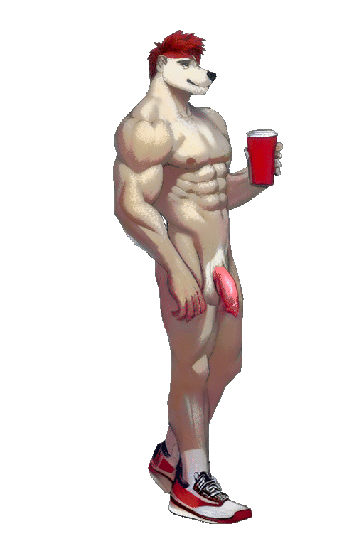 animated anthro canid canine canis clothing footwear frat_boy humanoid male mammal muscular red_solo_cup sanctioned13 shoes solo videogame_character wolf