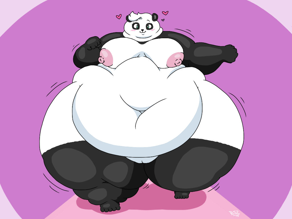 &lt;3 2018 4:3 5_fingers 5_toes anthro areola barefoot batspid2 bear belly big_areola big_belly big_breasts big_nipples biped black_body black_fur black_nose blush blush_lines breasts cel_shading digital_drawing_(artwork) digital_media_(artwork) double_chin ear_markings eyebrows eyelashes feet female fingers front_view full-length_portrait fur genitals giant_panda green_eyes hair happy huge_thighs hyper hyper_belly hyper_hips hyper_thighs leg_markings looking_at_viewer love_handles mammal markings morbidly_obese morbidly_obese_anthro morbidly_obese_female motion_lines multicolored_body multicolored_fur navel nipples obese obese_anthro obese_female overweight overweight_anthro overweight_female pink_areola pink_nipples portrait puffy_areola puffy_nipples pussy shaded shadow signature simple_background smile socks_(marking) sofia_(batspid2) solo standing thick_thighs toes two_tone_body two_tone_fur walking white_body white_fur white_hair