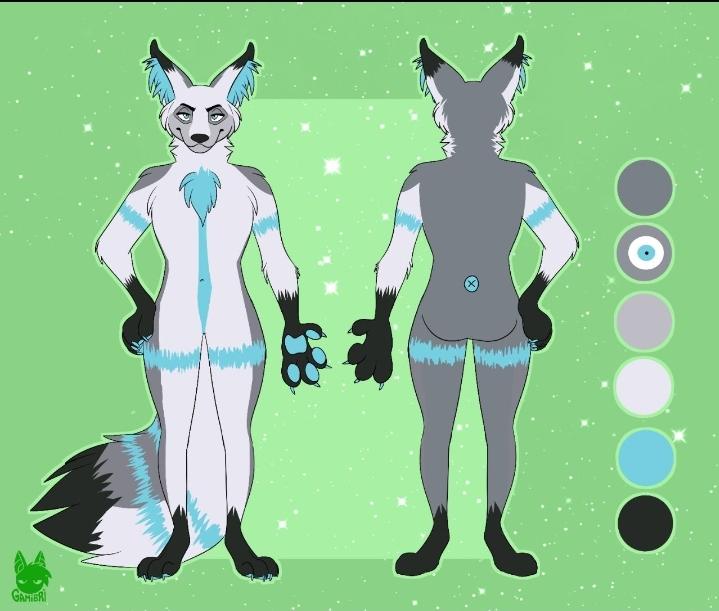 arctic_fox band_(marking) banded_arms banded_legs banded_tail blue_body blue_ears blue_eyes blue_fur blue_markings canid canine fox fur gamibri grey_body grey_fox grey_fur icarus_fox male mammal markings model_sheet paws solo tail tail_markings urocyon
