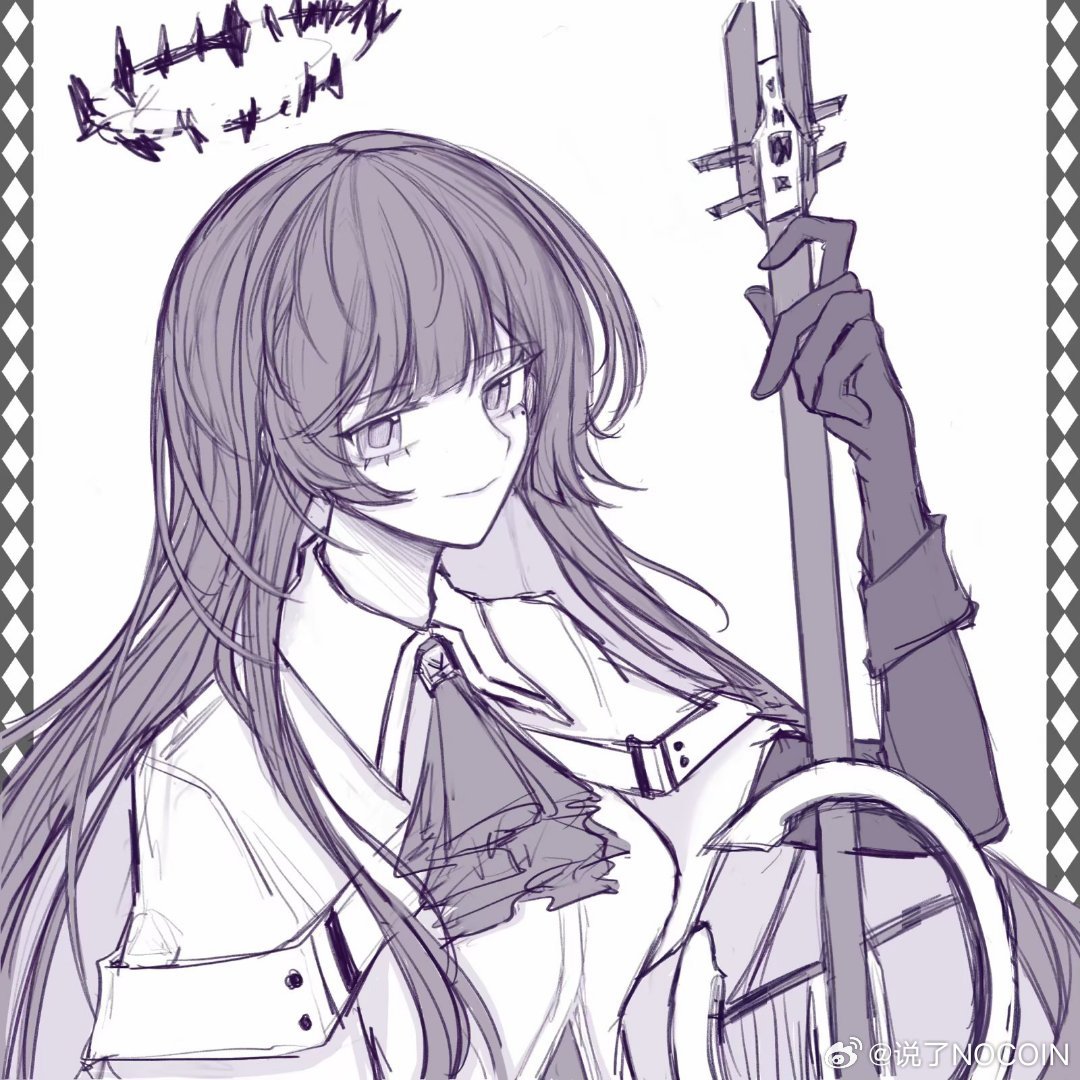 1girl arknights artist_name ascot belt belt_buckle blunt_bangs breasts broken_halo buckle cello chinese_commentary chinese_text closed_mouth collared_jacket colored_inner_hair commentary_request dark_halo eyelashes from_side gloves greyscale halo hand_up hatching_(texture) hime_cut holding holding_instrument holding_violin instrument jacket layered_sleeves light_smile linear_hatching long_hair long_sleeves looking_at_viewer looking_to_the_side medium_breasts mole mole_under_eye monochrome multicolored_hair nocoin pillarboxed purple_theme shadow shirt short_over_long_sleeves short_sleeved_jacket short_sleeves sidelocks sideways_glance simple_background sketch solo straight_hair two-tone_hair upper_body variant_set very_long_hair violin virtuosa_(arknights) watermark weibo_logo weibo_username wide_sleeves wing_collar